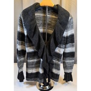 White House Black Market Open Front Ruffle Wool Blend Cardigan‎ Sweater Large
